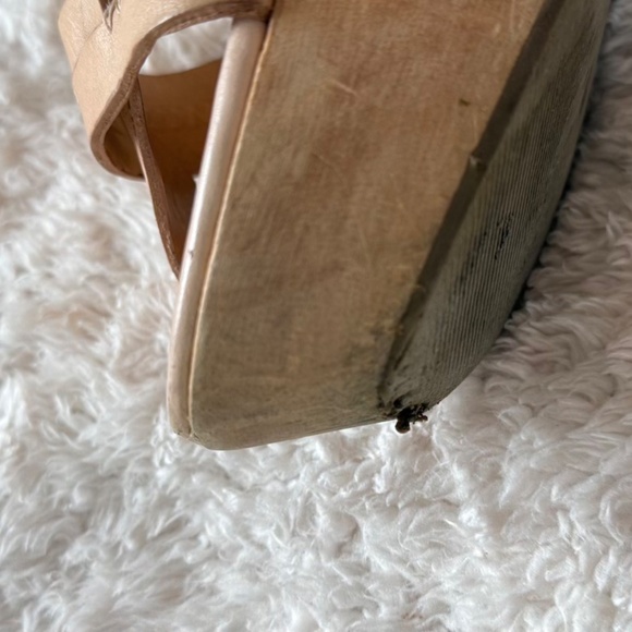 DIANE von FURSTENBERG ALARA Natural Leather Designer Platform Sandal Size 8 - Picture 11 of 15